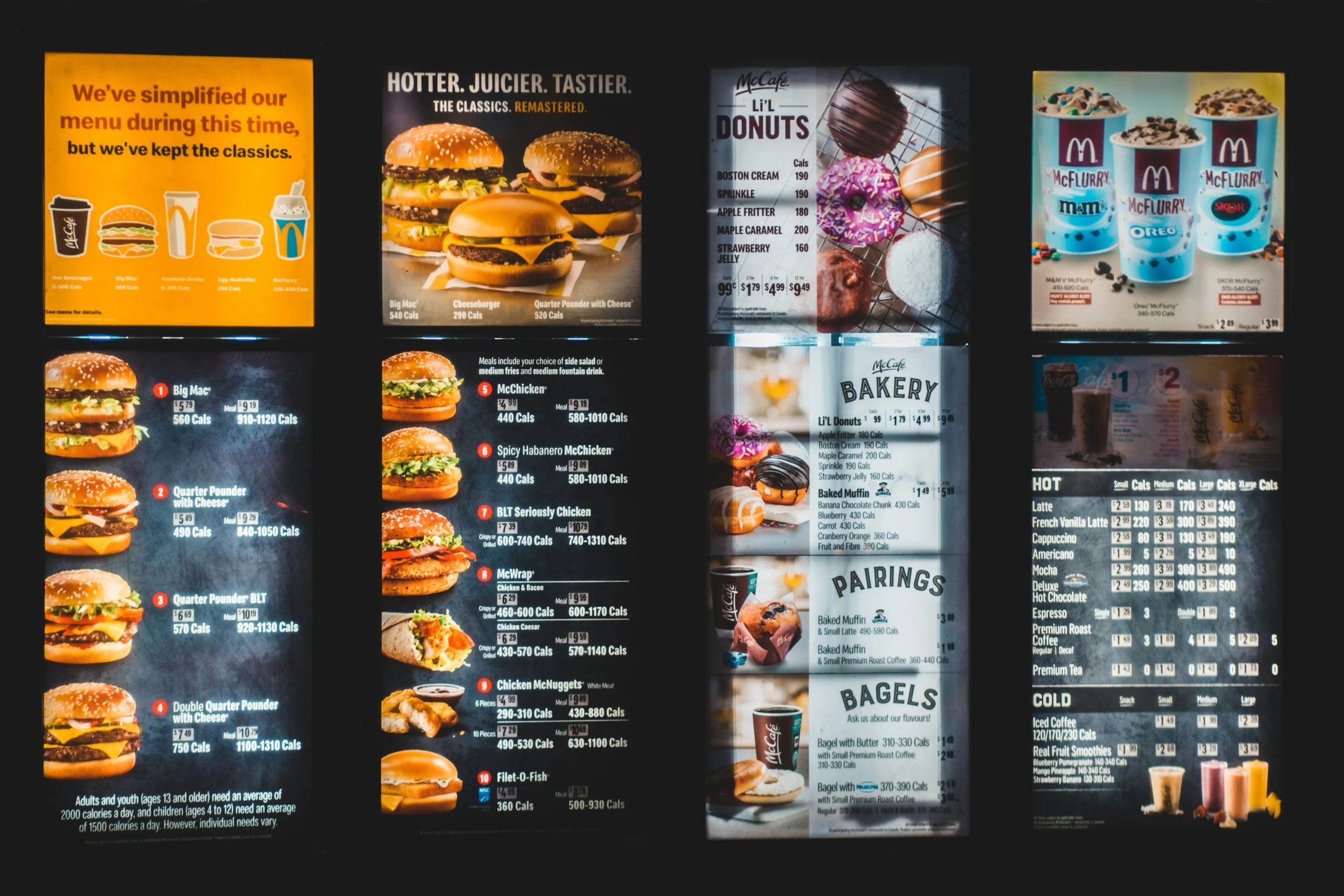 Branding bisnis F&B McDonald's pada tampilan menu